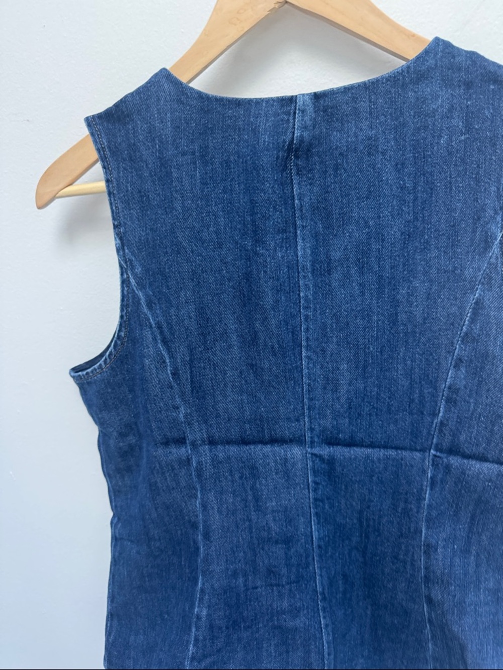 J. Crew Dark Blue Denim Button-Front Vest - Picture 13 of 15